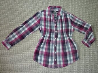 Kostkovaná dívčí tunika,vel.122/128