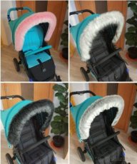 Kožešinový lem na stříšku mix barev