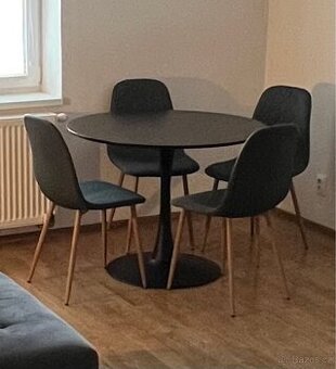 4x jídelní židle JONSTRUP asfaltový potah/barva dubu