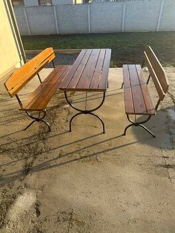 6x Pivní set Linz skládací dřevo/ocel