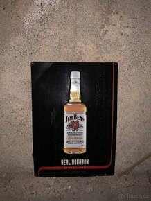 Reklama plechová cedule Jim Beam Real bourbon alkohol