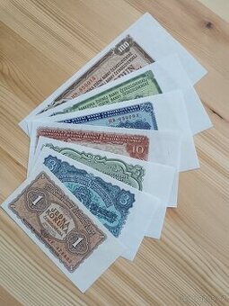 Kompletní Sada Bankovek 1953 1kčs - 100 kčs