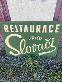Stará ručně oboustranně malovaná cedule