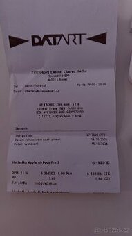 Apple AirPods Pro 3 - 15.10.2025 koupená