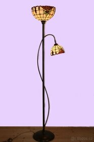 Stojací Tiffany lampa - nová, 2 stínidla - 1