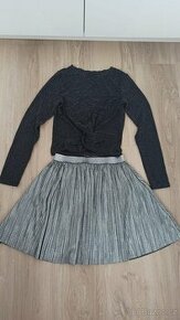 Dívčí společenská halenka + sukně vel. 146/152
