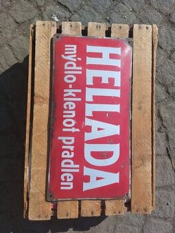 Prodám smaltovanou ceduli "Hellada"