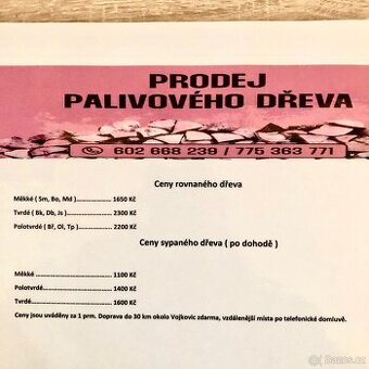 Prodej palivového dřeva