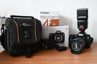 set Canon eos 6d mark ii, objektiv, blesk, brašna