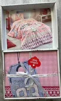 Dívčí povlečení set s prostěradlem v krabici Cotton