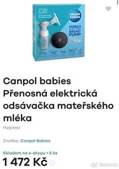 Prenosná elektrická odsávacka materského mleka