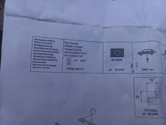 Tažné zařízení Citroën jumper , Fiat ducato,  Peugeot boxer