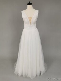Luxusní nenošené svatební šaty, Bonnel S-M, 38EU