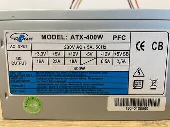 Eurocase ATX-400W PFC – Spolehlivý napájecí zdroj pro PC