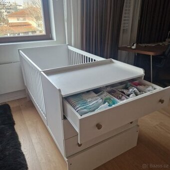 Klupš Kompakt dětská postýlka - nastavitelná, včetně matrace