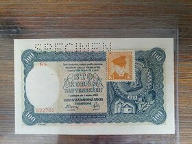 Bankovka 100 Ks 1940 - 1