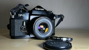 Kinofilmová zrcadlovka Canon F-1 + Canon FD 50mm f1.8