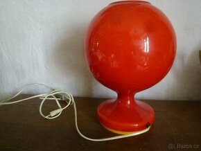 retro lampa skleněná oranžová koule