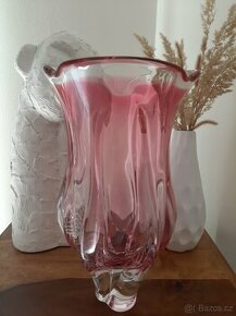 Nádherná velká váza z hutního skla - Josef Hospodka