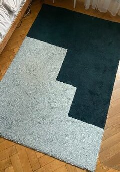 koberec ikea tmavě / světle modrý, geometrický - 1
