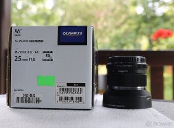 Olympus M.Zuiko Digital 25mm f/1.8 – černý, TOP STAV