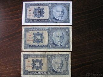 ČESKOSLOVENSKÁ BANKOVKA: 20-KORÚN-1926
