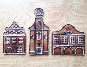 3 keramické domečky