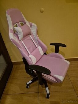 Herní židle růžová