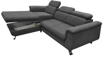 Sedací souprava zánovní, rozkládací, úložný prostor,  levá