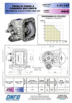 Pomocný pohon P.T.O. - MEC.IVECO 2840.6MY2011 UNI 3H