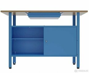 Modrý pracovní stůl