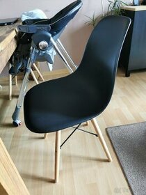 Černé designové plastové židle 6ks