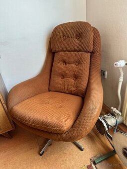 Retro otočný ušák / křeslo ze 70.let