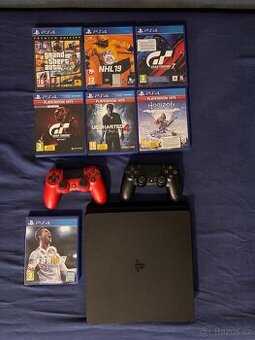 PlayStation 4 Slim 1TB + 2 ovladače + volant Thrustmaster