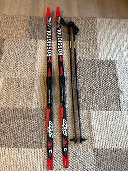 Detske bezky set rossignol skin speed cl 150 cm