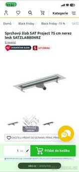 Sprchový žlab-set do sprchového koutu