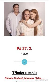 2x vstupenka Divadlo Lucie Bílé - 13 u stolu, 27.2.2026