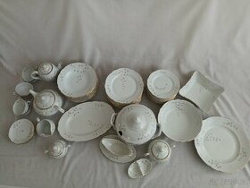 Jídelní servis retro velký zlacený