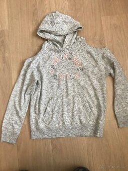 Dívčí šedobílá mikina  Abercrombie Kids, vel. 11/12 let