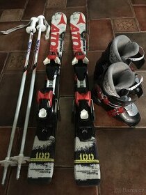 Lyžařský set - lyže 100, boty 19,5, hůlky