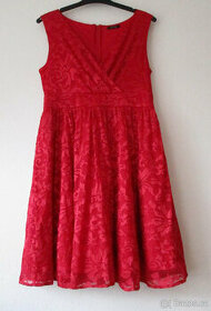 Dámské krajkové šaty červené vínové Orsay XL 42