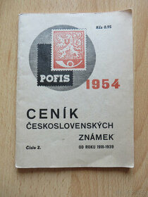 Ceník známek z roku 1954 - 1