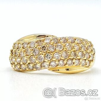 LUXUSNÍ 18 KARÁTOVÝ ZLATÝ DIAMANTOVÝ PRSTEN 1.20 CT - 1