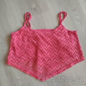 Růžový croptop - 1
