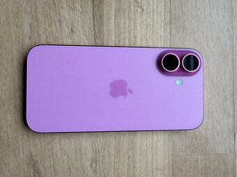 iPhone 16 128 GB – růžový, top stav + krabička, pouzdro, 2×