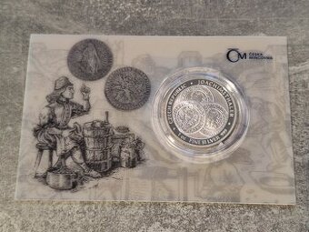 Stříbrná uncová investiční mince Tolar-Česká republika 2023