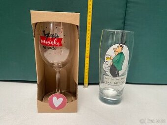 Dárkový set sklenic – pro maminku & se zábavným textem (2 ks