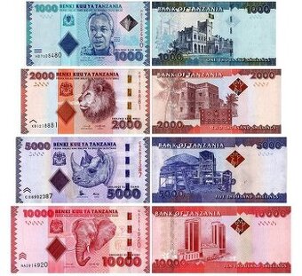 Set všech bankovek Tanzánie, 2020, UNC
