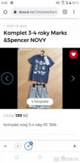 3-4roky nový komplet Marks&Spencer