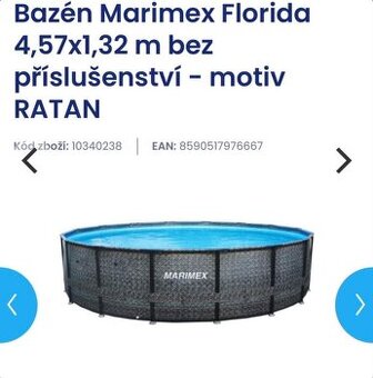Nový Bazén Florida 4,57x1,32 m - motiv RATAN